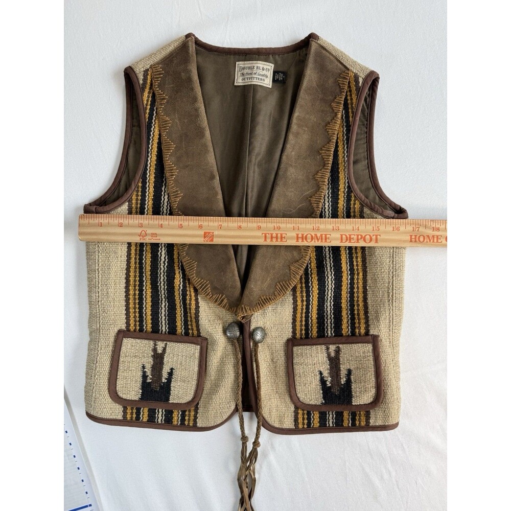 RRL Ralph Lauren Southwestern Chimayo Suede Leather Vest Women’s Size 2 Small - Picture 14 of 15